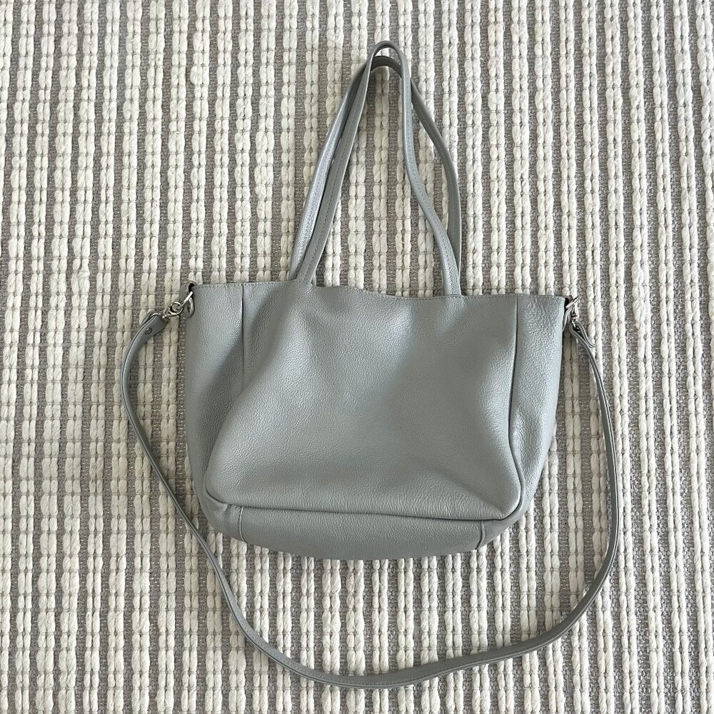 Figus Milano Italian Leather Handbag Gray